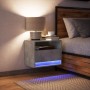 Mesita de noche de pared con luces LED gris hormigón de , Mesitas de noche - Ref: Foro24-852067, Precio: 39,05 €, Descuento: %