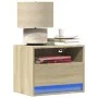 Mesita de noche de pared con luces LED roble Sonoma by , Nightstands - Ref: Foro24-852065, Price: 32,72 €, Discount: %