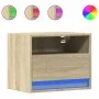 Mesita de noche de pared con luces LED roble Sonoma by , Nightstands - Ref: Foro24-852065, Price: 32,72 €, Discount: %