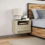 Mesita de noche de pared con luces LED roble Sonoma by , Nightstands - Ref: Foro24-852065, Price: 32,72 €, Discount: %