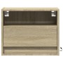 Mesita de noche de pared con luces LED roble Sonoma de , Mesitas de noche - Ref: Foro24-852065, Precio: 33,01 €, Descuento: %