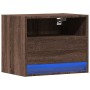 Mesita de noche de pared con luces LED roble marrón de , Mesitas de noche - Ref: Foro24-852073, Precio: 34,12 €, Descuento: %