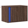Mesita de noche de pared con luces LED roble marrón de , Mesitas de noche - Ref: Foro24-852101, Precio: 36,95 €, Descuento: %