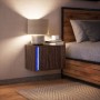 Mesita de noche de pared con luces LED roble marrón de , Mesitas de noche - Ref: Foro24-852101, Precio: 36,95 €, Descuento: %