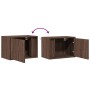 Mesita de noche de pared con luces LED roble marrón de , Mesitas de noche - Ref: Foro24-852101, Precio: 36,95 €, Descuento: %