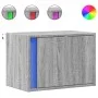 Mesita de noche de pared con luces LED gris Sonoma de , Mesitas de noche - Ref: Foro24-852099, Precio: 37,53 €, Descuento: %