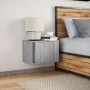 Mesita de noche de pared con luces LED gris Sonoma de , Mesitas de noche - Ref: Foro24-852099, Precio: 37,53 €, Descuento: %