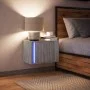 Mesita de noche de pared con luces LED gris Sonoma de , Mesitas de noche - Ref: Foro24-852099, Precio: 37,53 €, Descuento: %