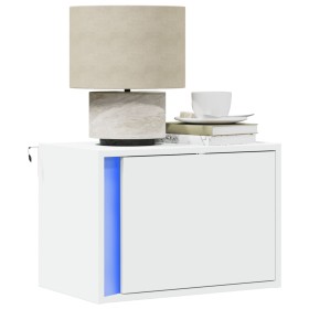 Mesitas de noche de pared con luces LED 2 unidades blanco de , Mesitas de noche - Ref: Foro24-852090, Precio: 63,39 €, Descue...