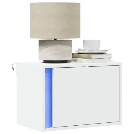 Mesitas de noche de pared con luces LED 2 unidades blanco by , Nightstands - Ref: Foro24-852090, Price: 62,59 €, Discount: %
