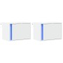 Mesitas de noche de pared con luces LED 2 unidades blanco de , Mesitas de noche - Ref: Foro24-852090, Precio: 63,39 €, Descue...