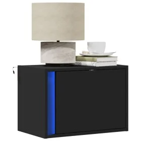 Mesitas de noche de pared con luces LED 2 unidades negro de , Mesitas de noche - Ref: Foro24-852092, Precio: 63,46 €, Descuen...