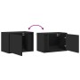 Mesitas de noche de pared con luces LED 2 unidades negro de , Mesitas de noche - Ref: Foro24-852092, Precio: 64,28 €, Descuen...