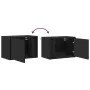 Mesitas de noche de pared con luces LED 2 unidades negro de , Mesitas de noche - Ref: Foro24-852092, Precio: 63,46 €, Descuen...