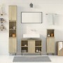 Set de muebles de baño 3 pzas madera contrachapada roble Sonoma de , Muebles de baño - Ref: Foro24-3307680, Precio: 184,15 €,...