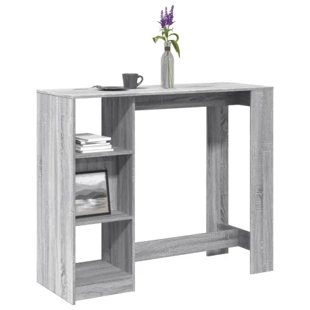 Mesa alta con estante gris Sonoma 124x46x103,5 cm by , Kitchen and dining tables - Ref: Foro24-854396, Price: 87,27 €, Discou...