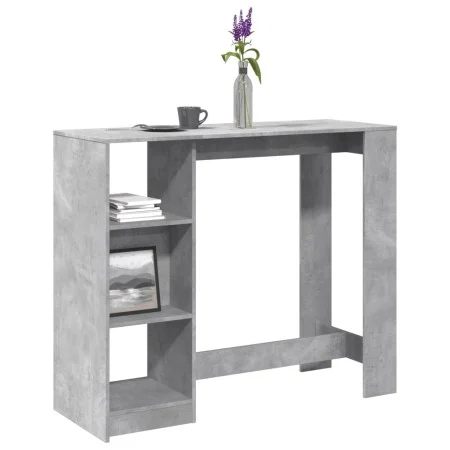 Mesa bar con estante madera gris hormigón 124x46x103,5 cm de , Mesas de cocina y de comedor - Ref: Foro24-854394, Precio: 91,...