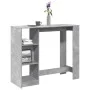 Mesa bar con estante madera gris hormigón 124x46x103,5 cm de , Mesas de cocina y de comedor - Ref: Foro24-854394, Precio: 91,...