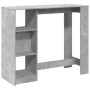 Mesa bar con estante madera gris hormigón 124x46x103,5 cm de , Mesas de cocina y de comedor - Ref: Foro24-854394, Precio: 91,...