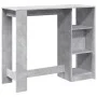 Mesa bar con estante madera gris hormigón 124x46x103,5 cm de , Mesas de cocina y de comedor - Ref: Foro24-854394, Precio: 91,...