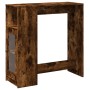 Mesa alta bar con estantes roble ahumado 101x40x103,5 cm de , Mesas de cocina y de comedor - Ref: Foro24-854368, Precio: 84,6...