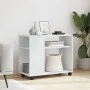 Mesa auxiliar con ruedas madera ingeniería blanco 70x35x60 cm de , Mesas auxiliares - Ref: Foro24-853146, Precio: 50,30 €, De...