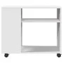 Mesa auxiliar con ruedas madera ingeniería blanco 70x35x60 cm de , Mesas auxiliares - Ref: Foro24-853146, Precio: 50,30 €, De...