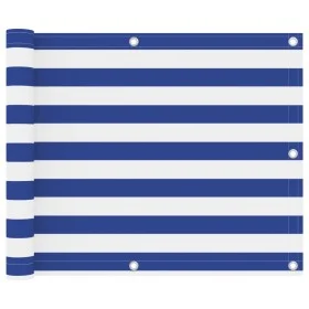 Toldo para balcón tela oxford blanco y azul 75x400 cm by vidaXL, Umbrellas - Ref: Foro24-134913, Price: 22,82 €, Discount: %