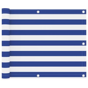Toldo para balcón tela oxford blanco y azul 75x400 cm de vidaXL, Sombrillas - Ref: Foro24-134913, Precio: 23,30 €, Descuento: %