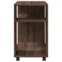 Side table with wheels, oak wood, brown, 70x35x60 cm by , Side tables - Ref: Foro24-853152, Price: 50,59 €, Discount: %