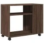 Side table with wheels, oak wood, brown, 70x35x60 cm by , Side tables - Ref: Foro24-853152, Price: 50,59 €, Discount: %