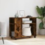 Mesa auxiliar con ruedas madera roble ahumado 70x35x60 cm de , Mesas auxiliares - Ref: Foro24-853150, Precio: 50,03 €, Descue...