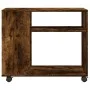 Mesa auxiliar con ruedas madera roble ahumado 70x35x60 cm de , Mesas auxiliares - Ref: Foro24-853150, Precio: 49,32 €, Descue...
