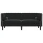Sofá Chesterfield 2 plazas con cojines terciopelo negro de , Sofás - Ref: Foro24-372688, Precio: 306,08 €, Descuento: %