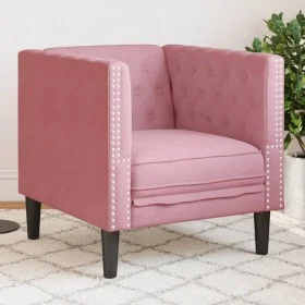 Pink velvet Chesterfield armchair by , Sofas - Ref: Foro24-372676, Price: 172,74 €, Discount: %