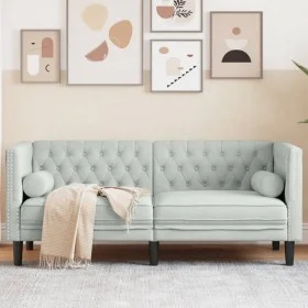 Sofá Chesterfield 2 plazas con cojines terciopelo gris claro de , Sofás - Ref: Foro24-372683, Precio: 254,29 €, Descuento: %