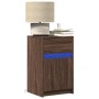 Mesitas de noche luces LED 2 uds madera ingeniería roble marrón de , Mesitas de noche - Ref: Foro24-852011, Precio: 81,60 €, ...