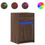 Mesitas de noche luces LED 2 uds madera ingeniería roble marrón de , Mesitas de noche - Ref: Foro24-852011, Precio: 81,60 €, ...