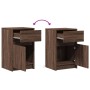 Mesitas de noche luces LED 2 uds madera ingeniería roble marrón de , Mesitas de noche - Ref: Foro24-852011, Precio: 81,60 €, ...