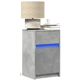 Mesita de noche luces LED 2 uds madera ingeniería gris hormigón de , Mesitas de noche - Ref: Foro24-852005, Precio: 95,40 €, ...