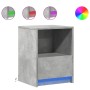 Mesita de noche luces LED 2 uds madera ingeniería gris hormigón de , Mesitas de noche - Ref: Foro24-852026, Precio: 69,21 €, ...