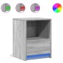 Mesitas de noche luces LED 2 uds madera ingeniería gris Sonoma de , Mesitas de noche - Ref: Foro24-852030, Precio: 72,33 €, D...