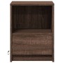 Mesitas de noche luces LED 2 uds madera ingeniería roble marrón de , Mesitas de noche - Ref: Foro24-852032, Precio: 71,01 €, ...