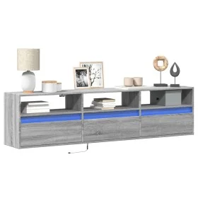 Mueble de TV de pared con LED gris Sonoma 180x31x45 cm de , Muebles TV - Ref: Foro24-3307945, Precio: 126,11 €, Descuento: %