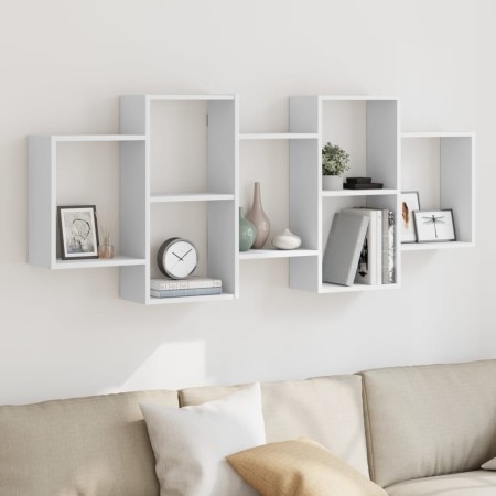 Estantería de pared madera de ingeniería blanca 159x18x65 cm de , Estantes y estanterías - Ref: Foro24-853209, Precio: 65,29 ...