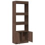 Aparador alto madera de ingeniería roble marrón 63x33x180 cm de , Librerías y estanterías - Ref: Foro24-3309606, Precio: 93,6...
