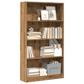 Estantería de madera de ingeniería roble artesanal 80x24x143 cm de , Librerías y estanterías - Ref: Foro24-857852, Precio: 64...