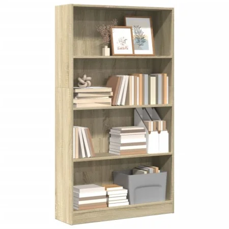 Estantería de madera de ingeniería roble Sonoma 80x24x143 cm de , Librerías y estanterías - Ref: Foro24-857846, Precio: 57,26...