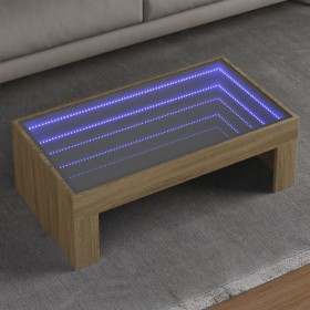 Mesa de centro con Infinity LED roble Sonoma 90x50x30 cm de , Mesas de centro - Ref: Foro24-847618, Precio: 92,00 €, Descuent...