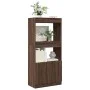 Aparador de madera de ingeniería marrón roble 63x33x140 cm de , Librerías y estanterías - Ref: Foro24-855112, Precio: 69,94 €...